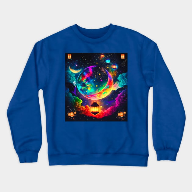 Lights In The Night Sky Crewneck Sweatshirt by The Global Worker